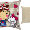 Needlepoint Pillow Kit "A Girl and a Kitten"