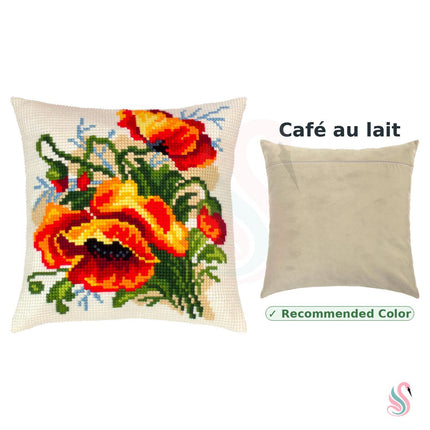 Cross Stitch Pillow Kit "Poppies, C. Klein"