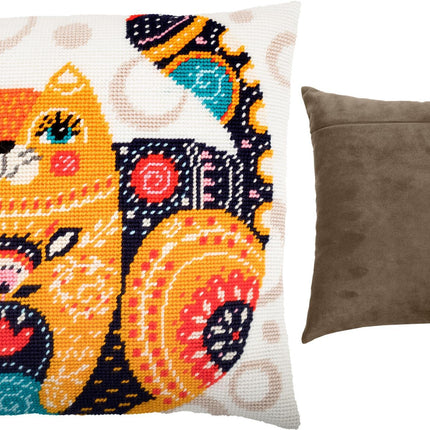 Needlepoint Pillow Kit "Cat of Art Nouveau"