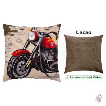 Needlepoint Pillow Kit "Motorcycle"