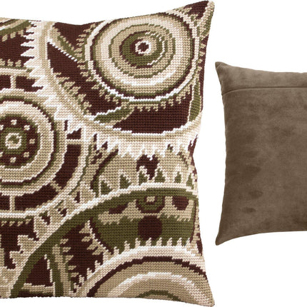 Needlepoint Pillow Kit "Gears"