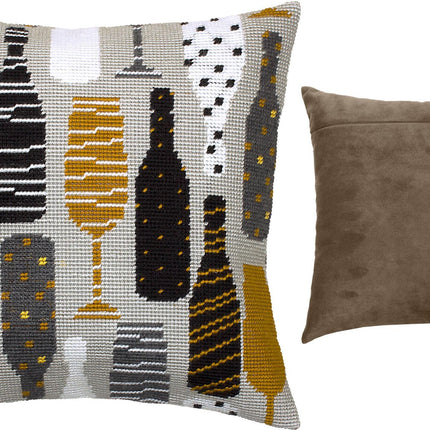 Needlepoint Pillow Kit "Bottles"