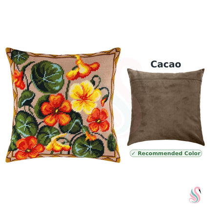 Needlepoint Pillow Kit "Nasturtium"