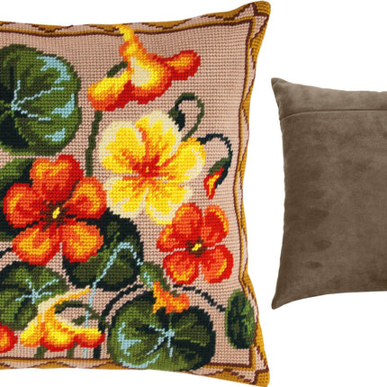 Needlepoint Pillow Kit "Nasturtium"