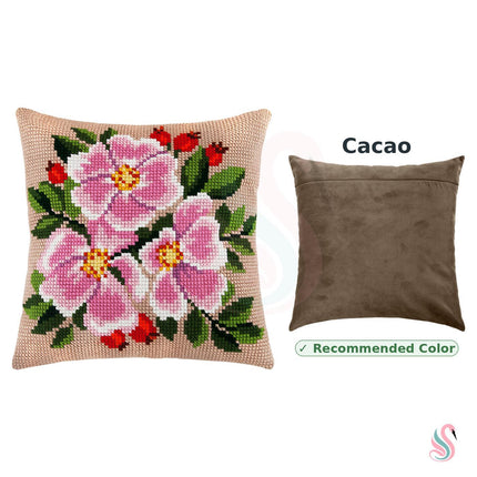 Cross Stitch Pillow Kit "Dog Rose"