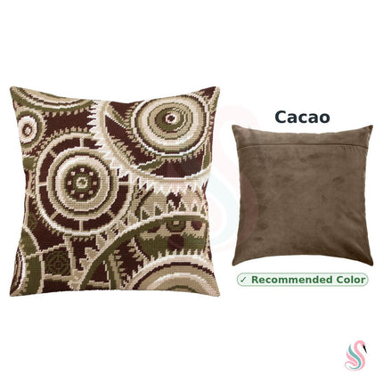 Needlepoint Pillow Kit "Gears"