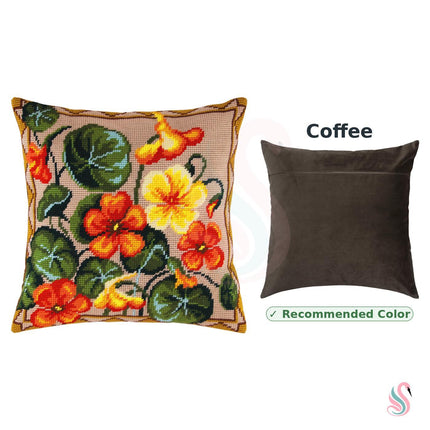 Needlepoint Pillow Kit "Nasturtium"