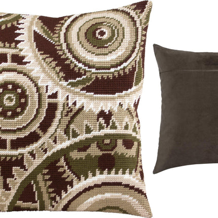 Needlepoint Pillow Kit "Gears"