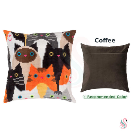 Cross Stitch Pillow Kit "Cat Choir"