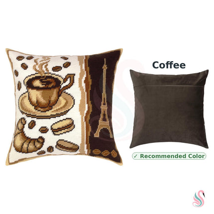 Needlepoint Pillow Kit "Breakfast in Paris"