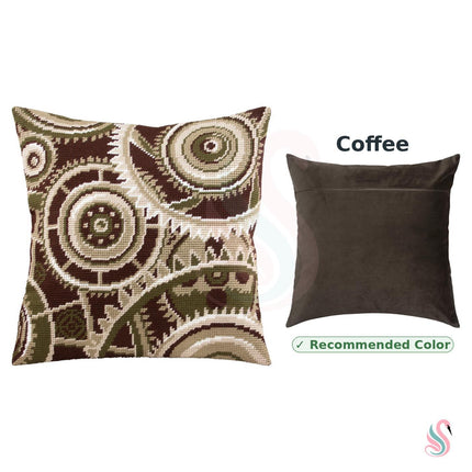 Needlepoint Pillow Kit "Gears"