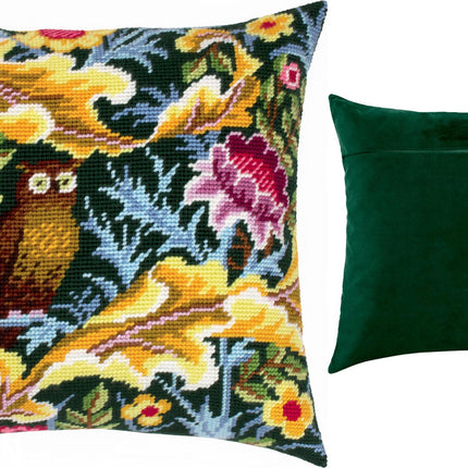 Needlepoint Pillow Kit "Owl, J. H. Dearle"