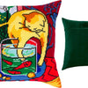 Needlepoint Pillow Kit "Cat with Fish"