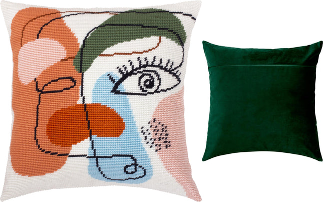 Needlepoint Pillow Kit "Female face"