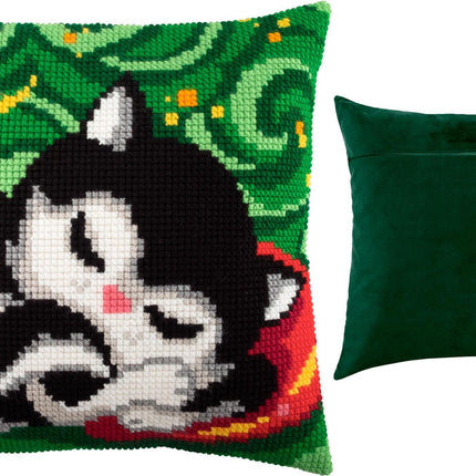 Cross Stitch Pillow Kit "Kitten under the Moon"