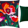 Cross Stitch Pillow Kit "Poppies with butterflies"