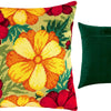 Needlepoint Pillow Kit "Golden Petals"