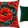 Needlepoint Pillow Kit "Meadow of Poppies"