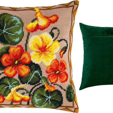 Needlepoint Pillow Kit "Nasturtium"