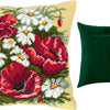 Needlepoint Pillow Kit "Poppies and Daisies"