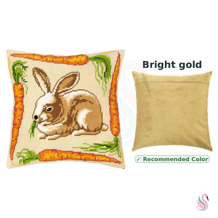 Needlepoint Pillow Kit "Rabbit with Carrots"