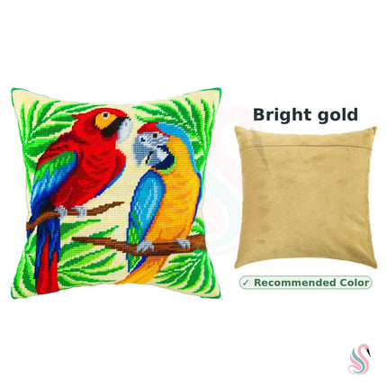 Needlepoint Pillow Kit "Two Parrots"