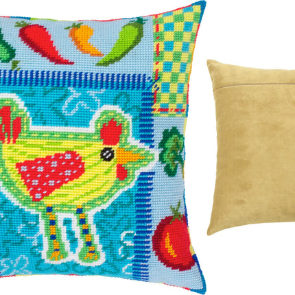 Needlepoint Pillow Kit "Rustic Kitchen Charm"