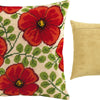 Needlepoint Pillow Kit "Red Flowers"