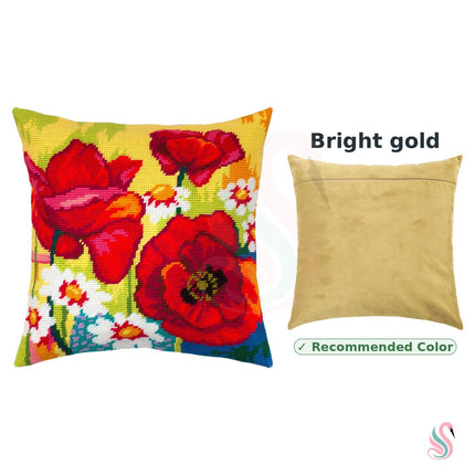 Needlepoint Pillow Kit "Still life with poppies and daisies"