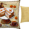 Needlepoint Pillow Kit "Coffee and a Tangerine Cake"