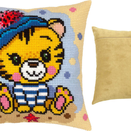 Cross Stitch Pillow Kit "Baby Tiger"