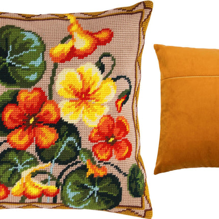 Needlepoint Pillow Kit "Nasturtium"