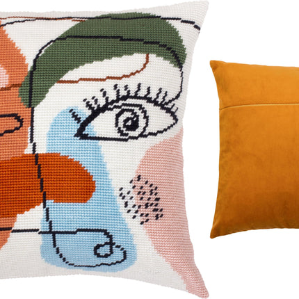 Needlepoint Pillow Kit "Female face"