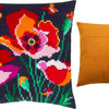 Cross Stitch Pillow Kit "Poppies with butterflies"