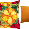 Needlepoint Pillow Kit "Golden Petals"