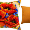 Needlepoint Pillow Kit "Poppies and Forget-Me-Nots"