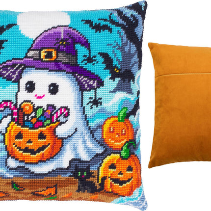 Needlepoint Pillow Kit "Ghost and treats"