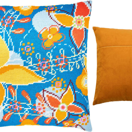 Needlepoint Pillow Kit "Blue Field"