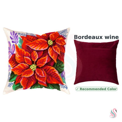 Needlepoint Pillow Kit "Poinsettia"