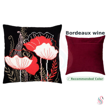 Needlepoint Pillow Kit "Red Flower"
