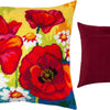Needlepoint Pillow Kit "Still life with poppies and daisies"