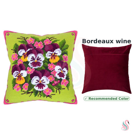 Needlepoint Pillow Kit "Bouquet of Violas"
