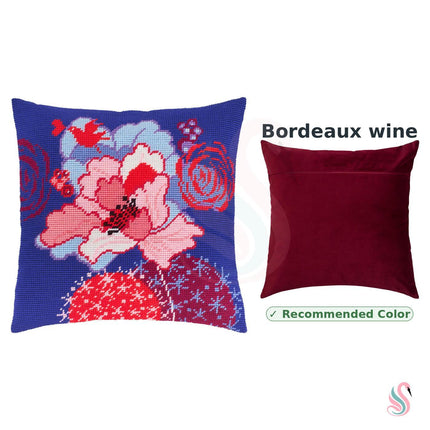 Needlepoint Pillow Kit "Blue Flower"