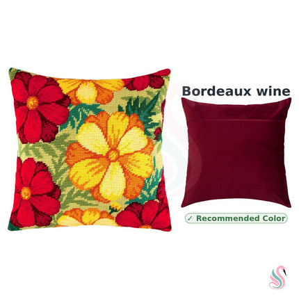 Needlepoint Pillow Kit "Golden Petals"