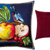 Needlepoint Pillow Kit "Red-flanked bluetail and apples"