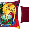Needlepoint Pillow Kit "Cat with Fish"