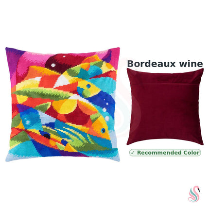 Needlepoint Pillow Kit "Abstract Fish"