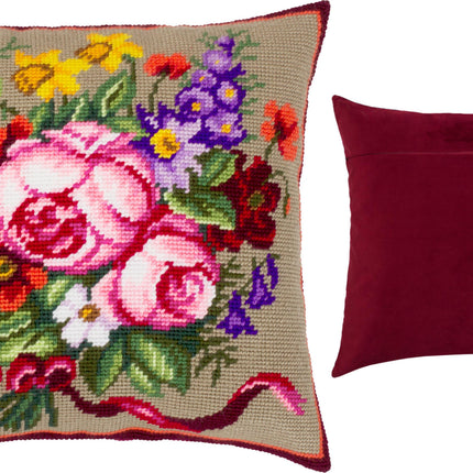 Needlepoint Pillow Kit "Classic Bouquet"