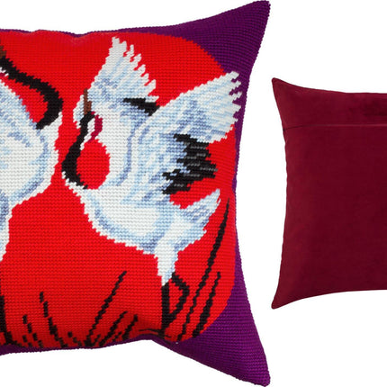 Needlepoint Pillow Kit "Cranes"