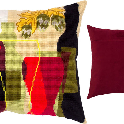 Needlepoint Pillow Kit "Still life with beer"